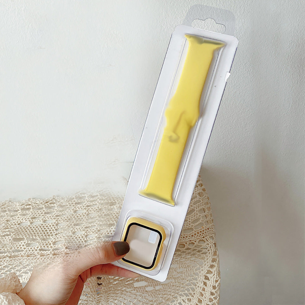 Compatible with Apple, Compatible with Apple , Suitable For Silicone Protective Case Set Watchband Iwatch Se 6 5 4 Pc Watch Case One 2-In-1 Rusoft Innovation