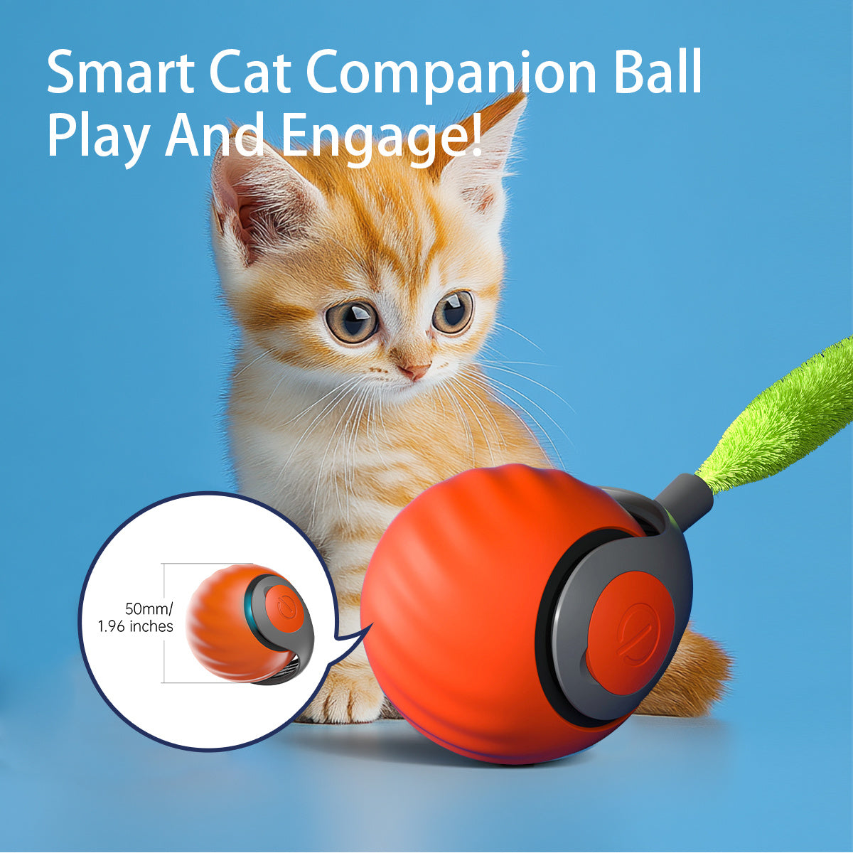 2025 Smart Interactive Cat Ball,Type-C Rechargeable Interactive Cats Toy,Automatic Cat Teaser Toy,Pet Supplies,New Year Gift Rusoft Innovation