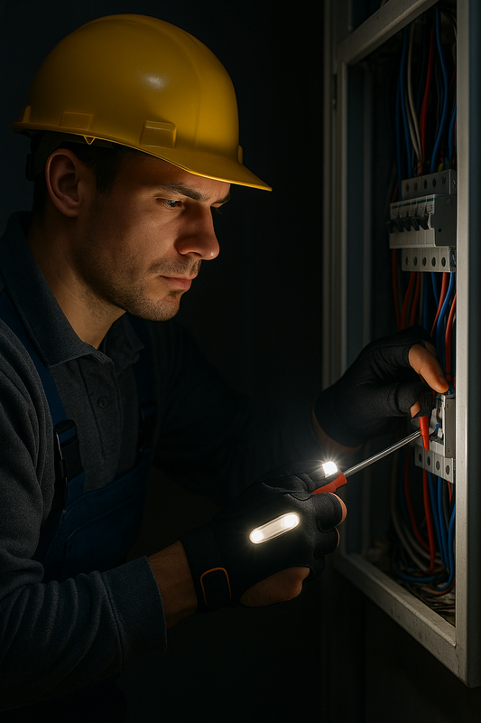 Guantes LED Profesionales para Electricistas y Mecánicos – Luz Precisa Directo en tus Manos, Sin Linterna Rusoft Innovation