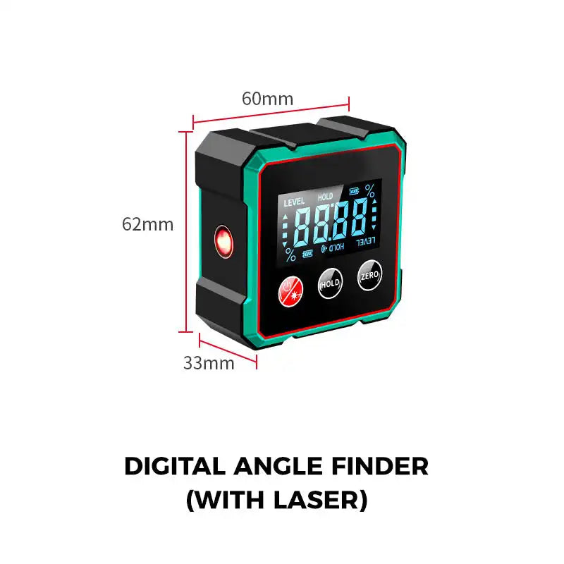Laser Digital Protractor Inclinometer Laser Level Ruler USB Chargable Inclinometer Magnetic Base Goniometer Magnet Angle Finder Rusoft Innovation
