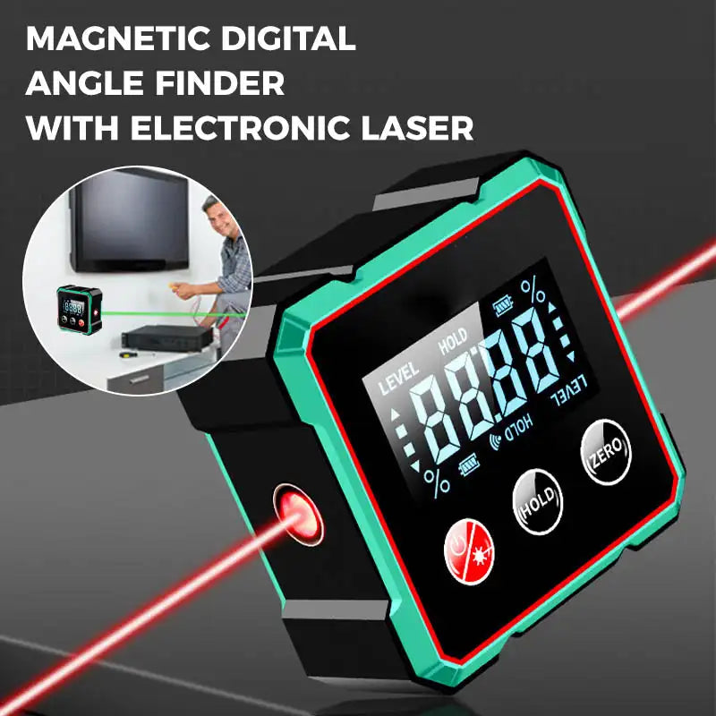 Laser Digital Protractor Inclinometer Laser Level Ruler USB Chargable Inclinometer Magnetic Base Goniometer Magnet Angle Finder Rusoft Innovation