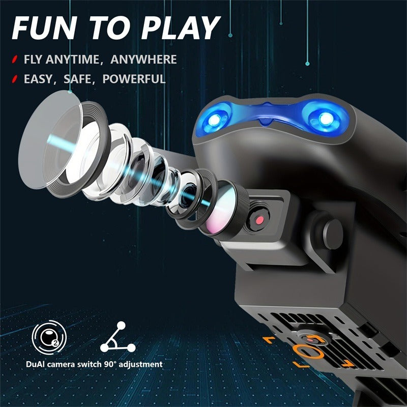 The E99 Dual-camera Drone With Two Batteries Has The Function Of Altitude Hold Mode. Thanks To The Dual Lenses, It Is Able To Fly Stably. Rusoft Innovation