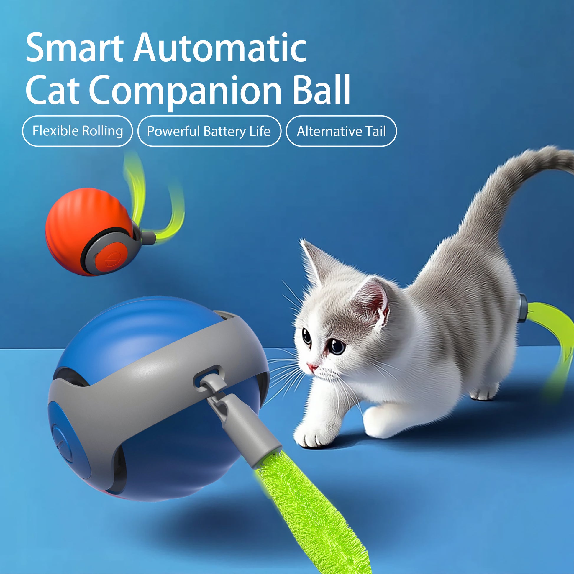 2025 Smart Interactive Cat Ball,Type-C Rechargeable Interactive Cats Toy,Automatic Cat Teaser Toy,Pet Supplies,New Year Gift Rusoft Innovation