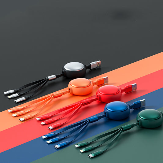 3 In1 USB Cable Micro USB Type C Cable 3 In 1 2.4A Retractable USB C Charging Cable Rusoft Innovation