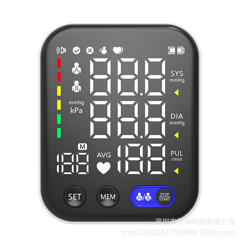 Electronic Blood Pressure Monitor Ultra Clear Large Screen Pulse Sphygmomanometer For Real-time Measurement Of Blood Pressure Rusoft Innovation