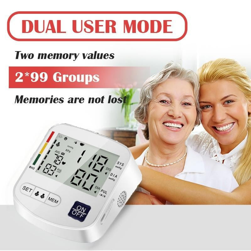 Multifunctional Home Blood Pressure Monitor With Cuff, Records 99 Measurements And Tracks Heart Rate Rusoft Innovation