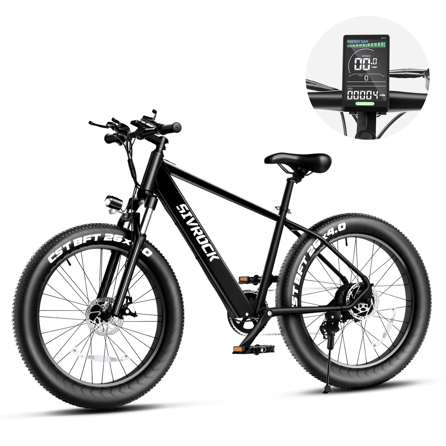 Professional Electric Bike For Adults, 26 X 4.0 Inches Fat Tire Electric Mountain Bicycle, 1000W Motor 48V 15Ah Ebike For Trail Riding, Excursion And Commute, UL And GCC Certified Rusoft Innovation