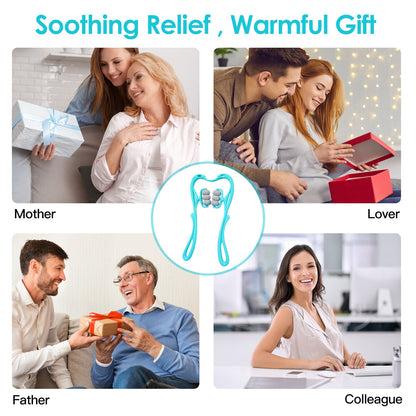 Masajeador de Cuello con 6 Rodillos 360° – Alivio Instantáneo Rusoft Innovation