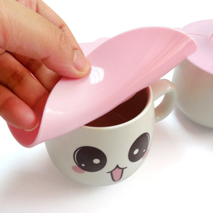 Silicone Cup Lid Silicone Suction Lids With Cat Ears Little Bowl Lids Cute Kitten Shaped Mug Covers To Keep Dusts Bugs Out Of Your Coffee & Tea Rusoft Innovation