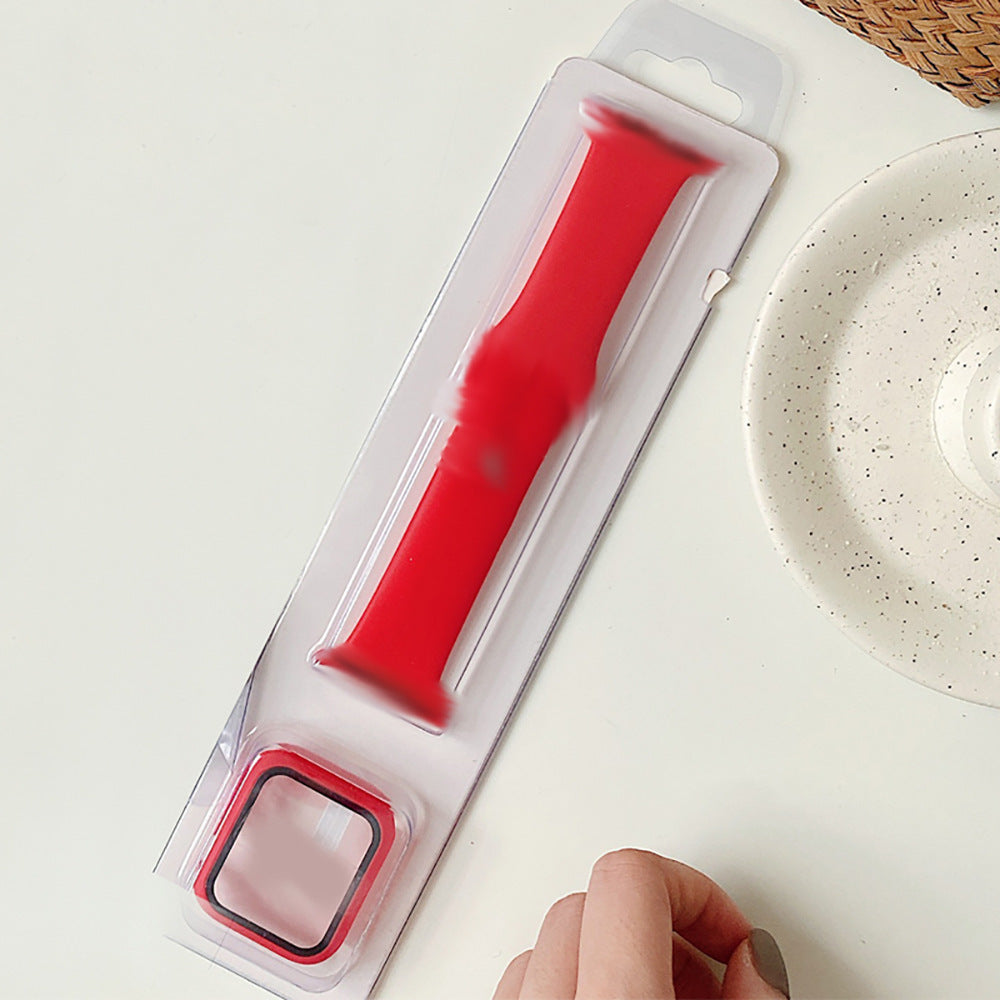 Compatible with Apple, Compatible with Apple , Suitable For Silicone Protective Case Set Watchband Iwatch Se 6 5 4 Pc Watch Case One 2-In-1 Rusoft Innovation
