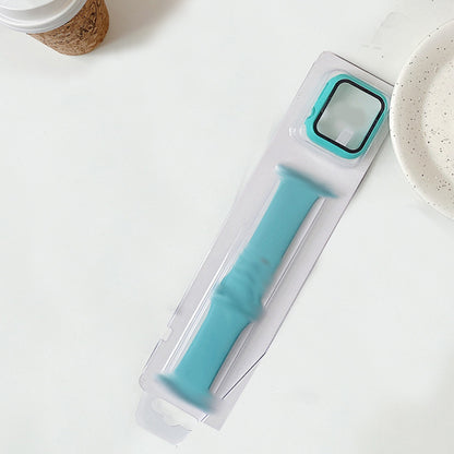 Compatible with Apple, Compatible with Apple , Suitable For Silicone Protective Case Set Watchband Iwatch Se 6 5 4 Pc Watch Case One 2-In-1 Rusoft Innovation