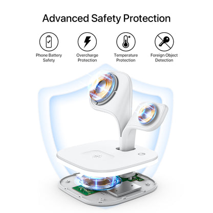 5-in-1 Magnetic Real Wireless Desktop Fast Charging Station For Multiple Devices Rusoft Innovation