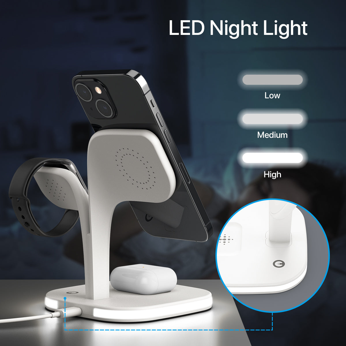 5-in-1 Magnetic Real Wireless Desktop Fast Charging Station For Multiple Devices Rusoft Innovation