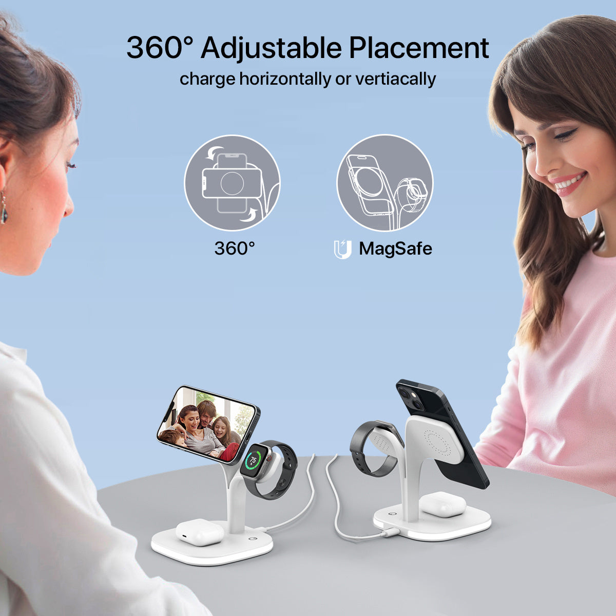5-in-1 Magnetic Real Wireless Desktop Fast Charging Station For Multiple Devices Rusoft Innovation