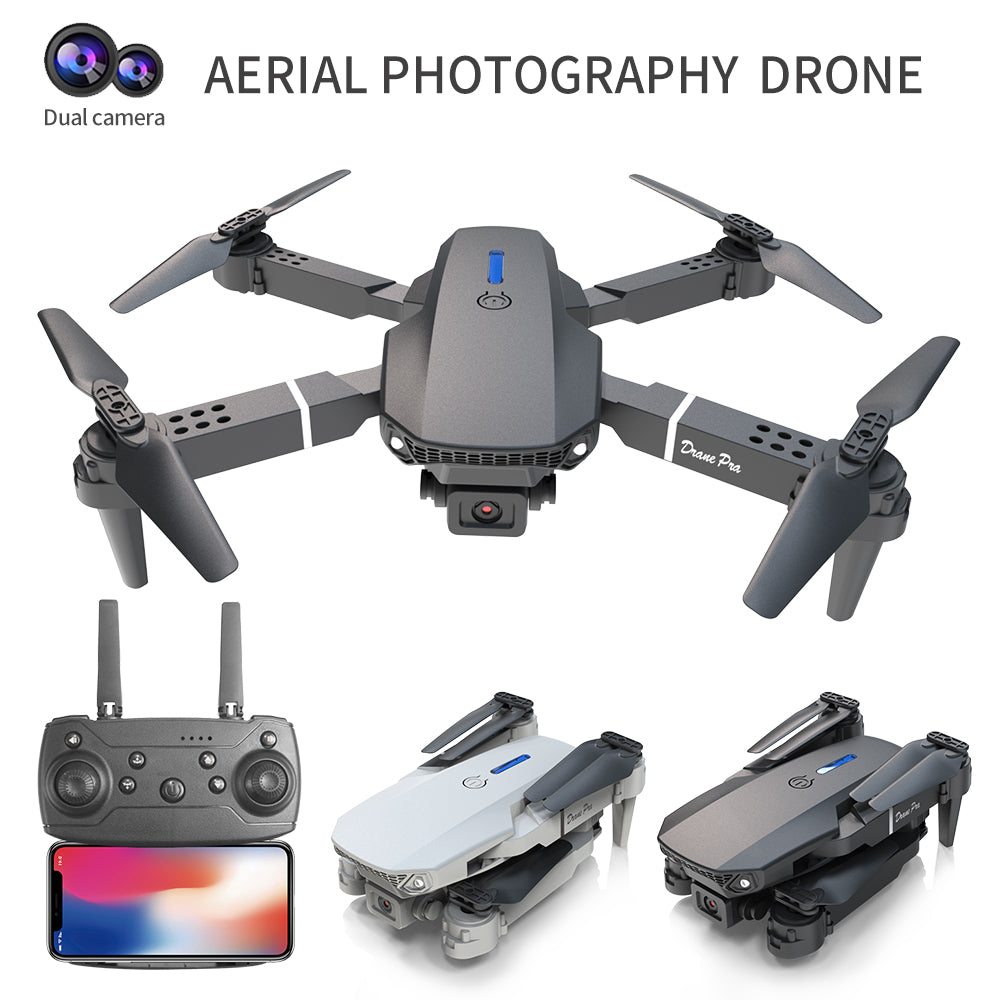 E88 Dual Camera Drone, WiFi FPV Double Folding RC Quadcopter Altitude Hold, Remote Control Toy For Beginners, Ideal Men's Gift For Outdoor Fun, Great For Christmas, Halloween, And Thanksgiving Rusoft Innovation