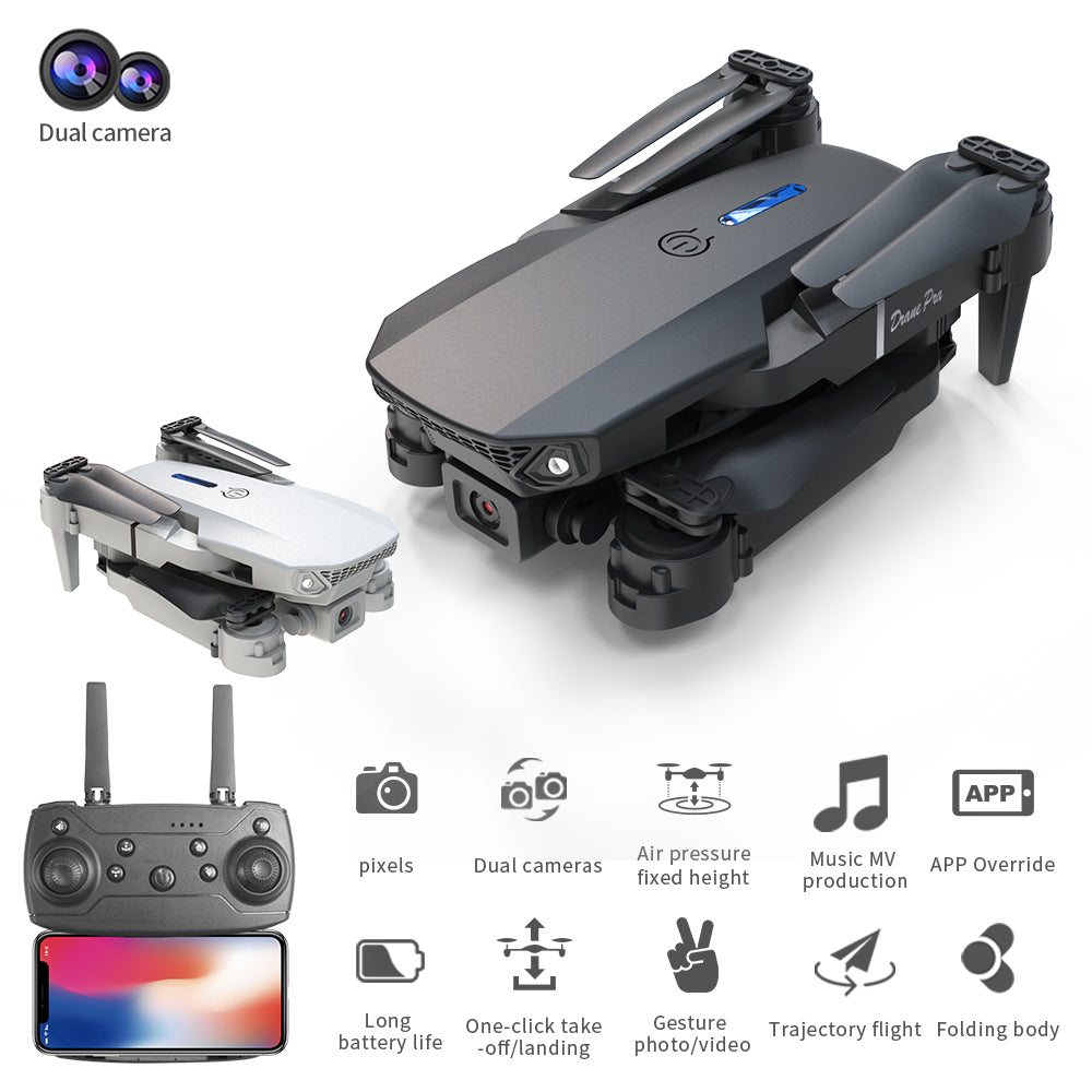 E88 Dual Camera Drone, WiFi FPV Double Folding RC Quadcopter Altitude Hold, Remote Control Toy For Beginners, Ideal Men's Gift For Outdoor Fun, Great For Christmas, Halloween, And Thanksgiving Rusoft Innovation