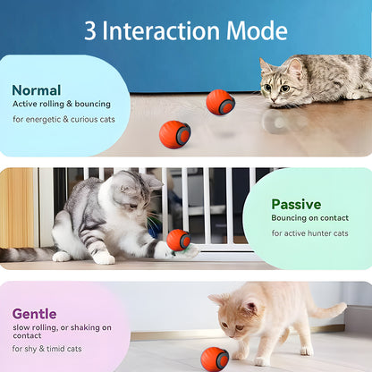 2025 Smart Interactive Cat Ball,Type-C Rechargeable Interactive Cats Toy,Automatic Cat Teaser Toy,Pet Supplies,New Year Gift Rusoft Innovation