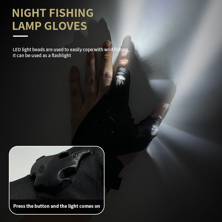 Led Light Charging Fishing Gloves High Elastic Non-slip Rusoft Innovation