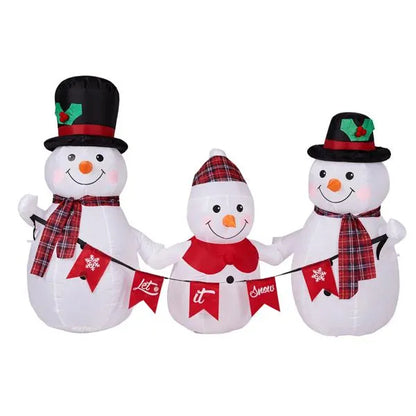 6.2FT Lighted Christmas Inflatable Decoration, Inflatable Snowman Family With Bunting, Funny Blow Up Yard Decorations With Built-in LED Lights For Holiday Party Front Yard Lawn Garden Decor Rusoft Innovation