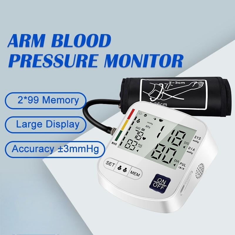 Multifunctional Home Blood Pressure Monitor With Cuff, Records 99 Measurements And Tracks Heart Rate Rusoft Innovation