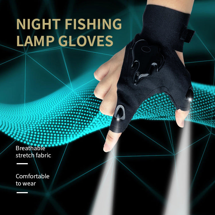 Led Light Charging Fishing Gloves High Elastic Non-slip Rusoft Innovation