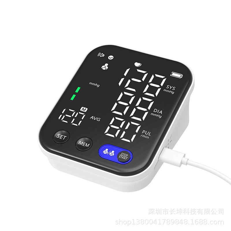 Electronic Blood Pressure Monitor Ultra Clear Large Screen Pulse Sphygmomanometer For Real-time Measurement Of Blood Pressure Rusoft Innovation