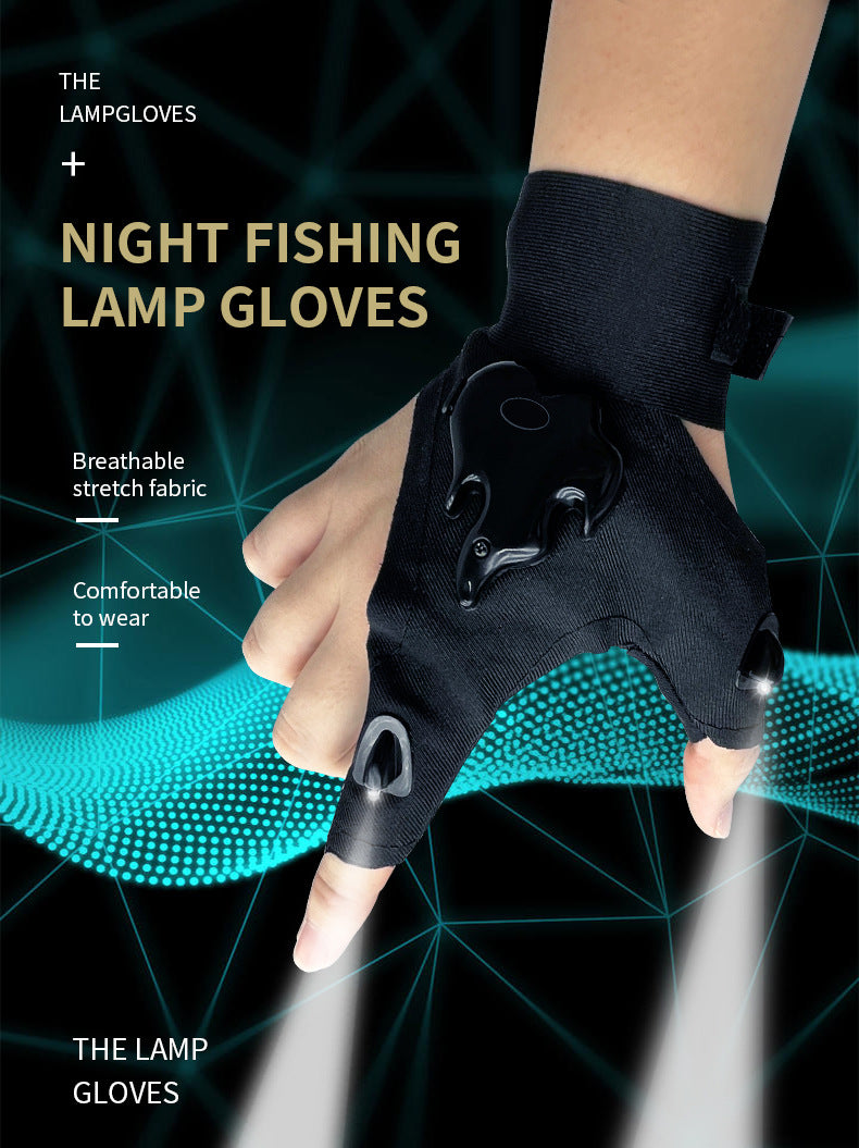 Led Light Charging Fishing Gloves High Elastic Non-slip Rusoft Innovation