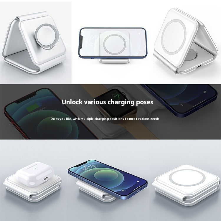 3 In 1 Magnetic Wireless Charging Folding Mobile Phone Holder Rusoft Innovation