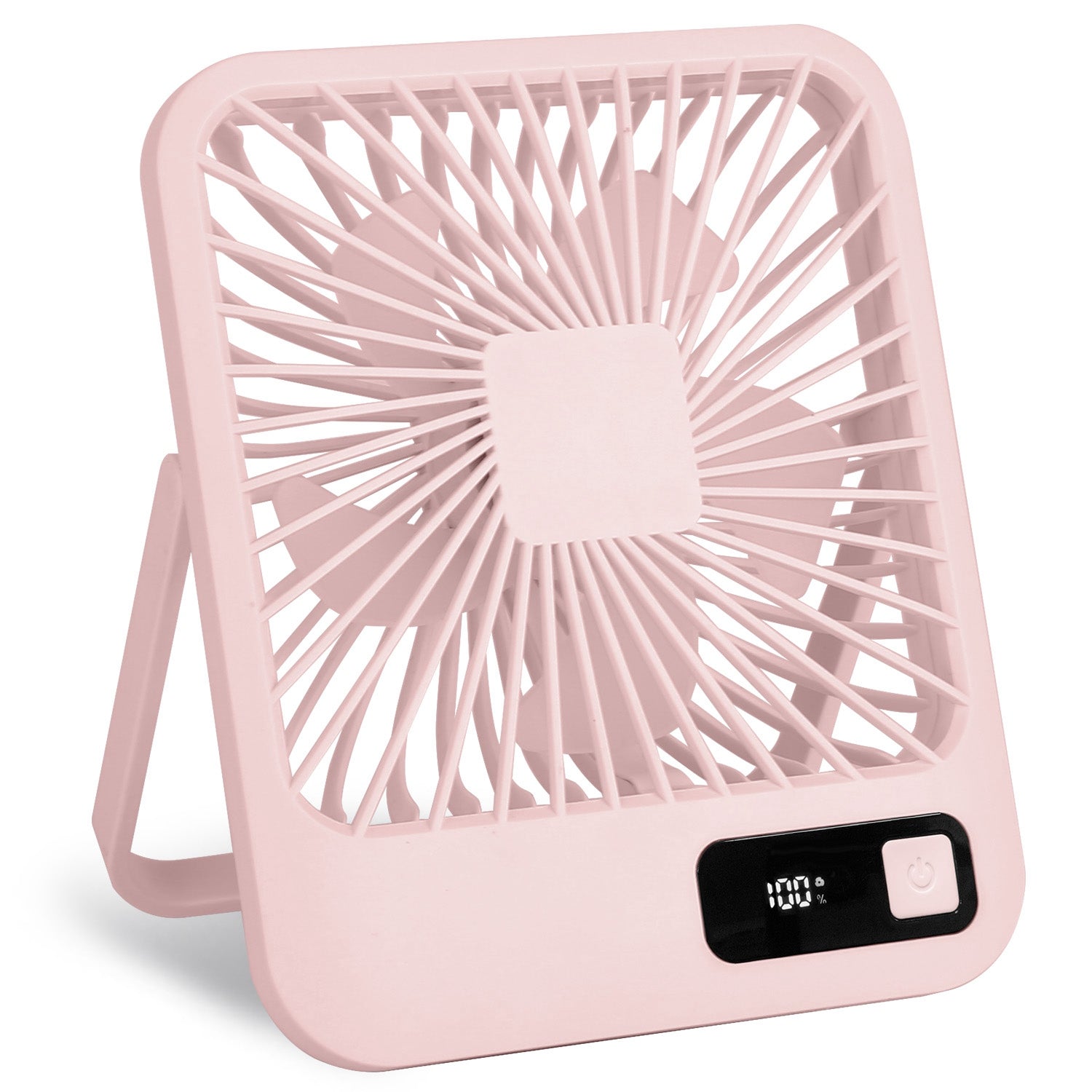 3 Colors Options -- 1Pc Mini Desktop Cooling Fan Rechargeable Battery Powered Personal Fan Speed Adjustment Strong Airflow Quiet Travel Fan With LCD Display For Home Office Travel Rusoft Innovation