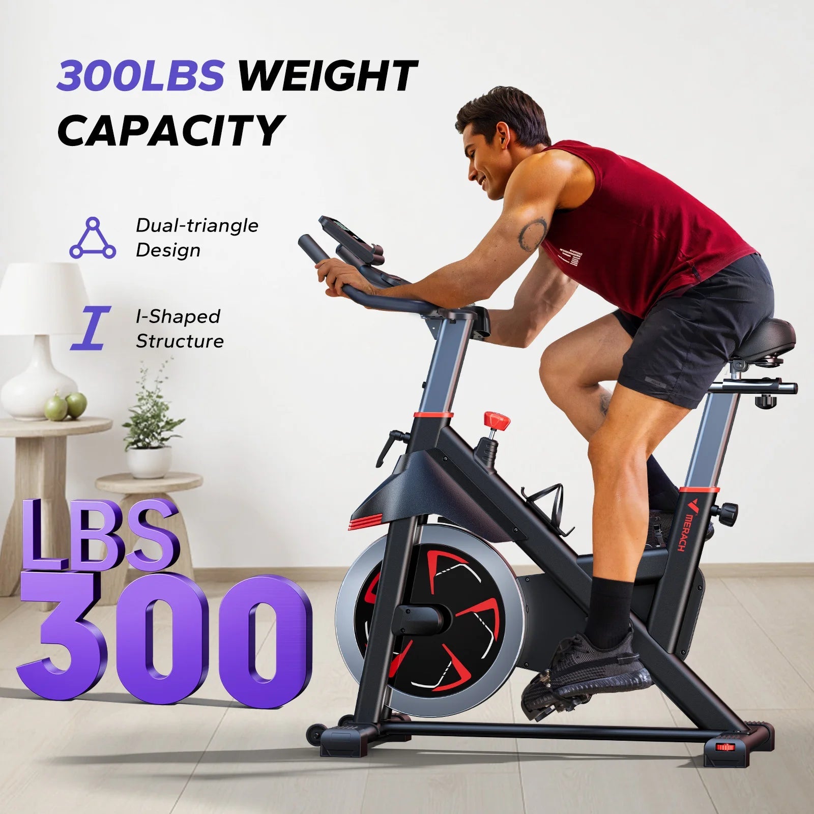 MERACH Exercise Bike S38 Indoor Cycling Magnetic Resistance Exclusive App 300lbs Capacity Comfortable Seat for Home&Weight Loss  Rusoft Innovation