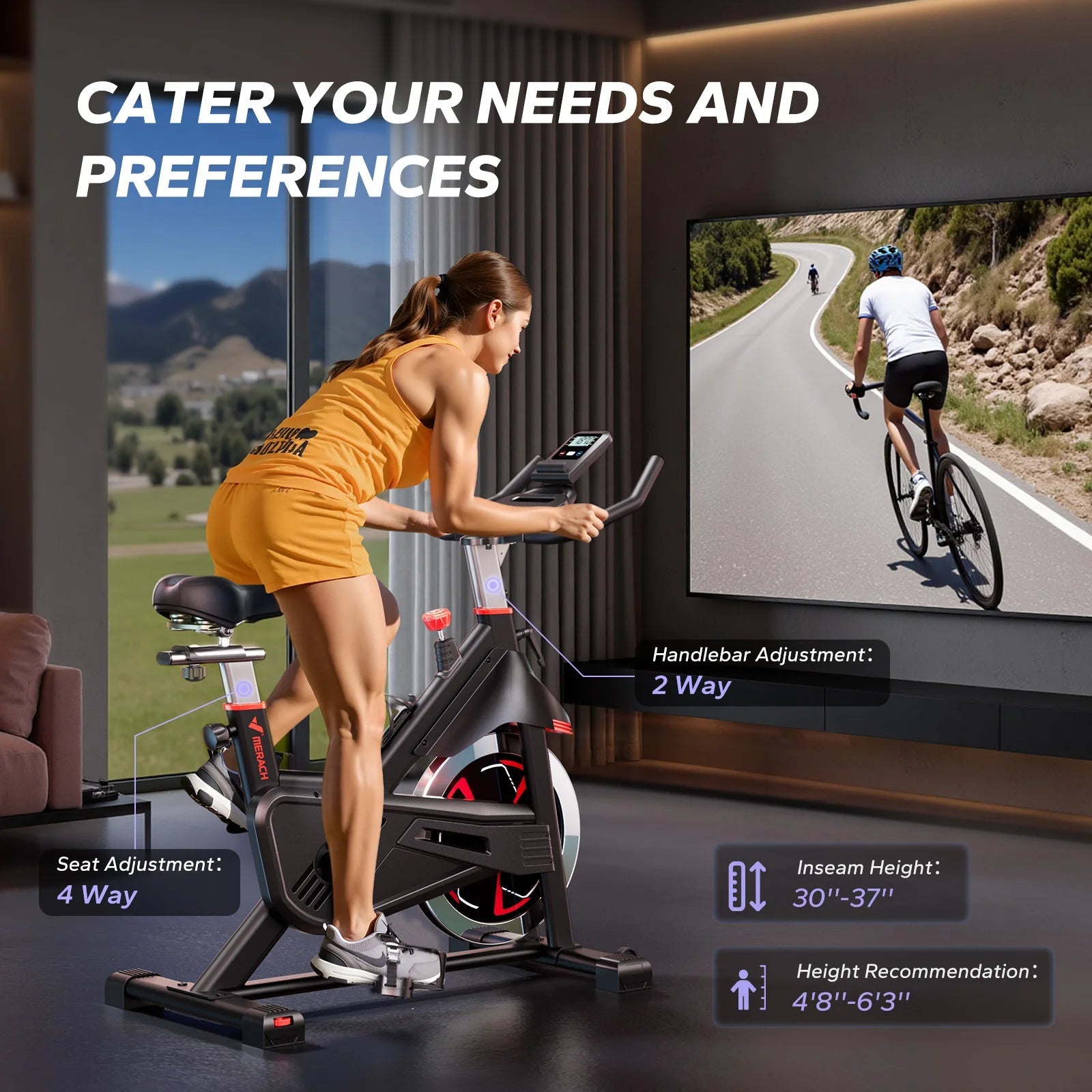 MERACH Exercise Bike S38 Indoor Cycling Magnetic Resistance Exclusive App 300lbs Capacity Comfortable Seat for Home&Weight Loss  Rusoft Innovation