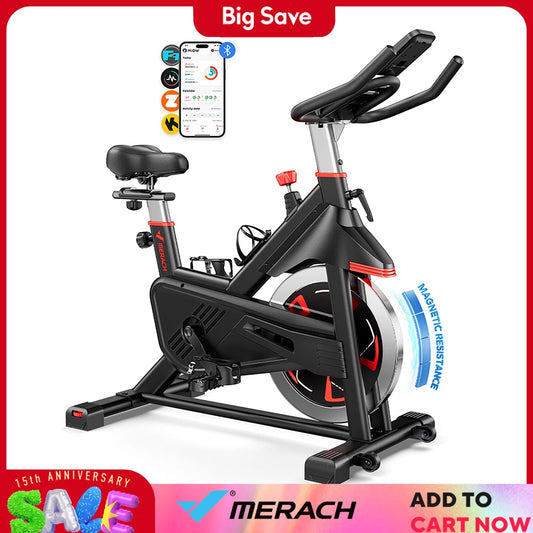 MERACH Exercise Bike S38 Indoor Cycling Magnetic Resistance Exclusive App 300lbs Capacity Comfortable Seat for Home&Weight Loss  Rusoft Innovation