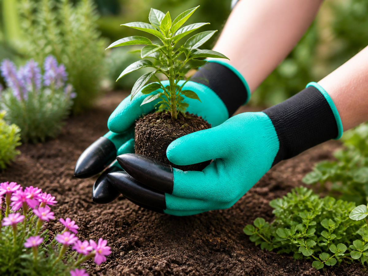 Breathable floral gloves