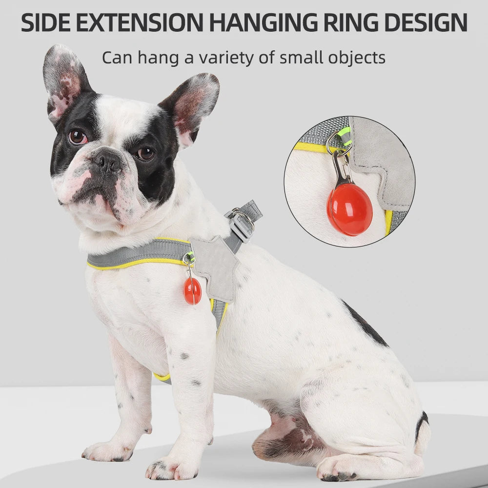 Arnés Reflectante para Perros y Gatos – Antitirones, Ajustable y Cómodo, Ideal para Pug, Chihuahua, Bulldog y Cachorros  Rusoft Innovation