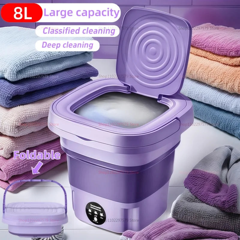 Mini Lavadora Portátil 8L – Ideal para Dormitorios, Viajes y Ropa Delicada  Rusoft Innovation