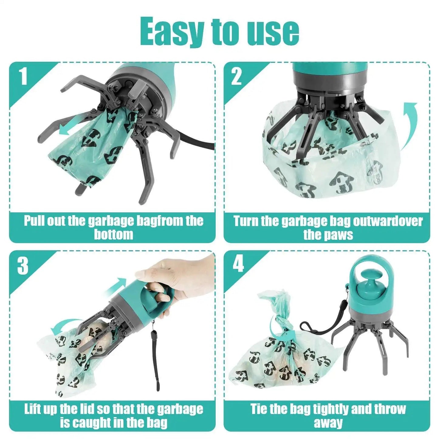 Recogedor Portátil de Excrementos para Perros – Con Bolsas Incorporadas, Diseño Higiénico y Sin Contacto  Rusoft Innovation