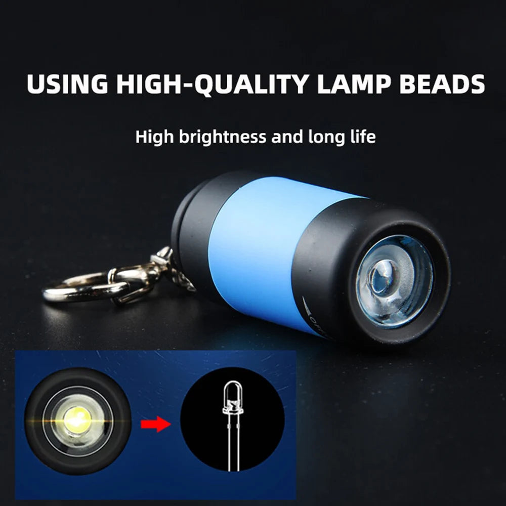 Mini Linterna LED Recargable USB – Llavero Impermeable para Camping y Exterior  Rusoft Innovation