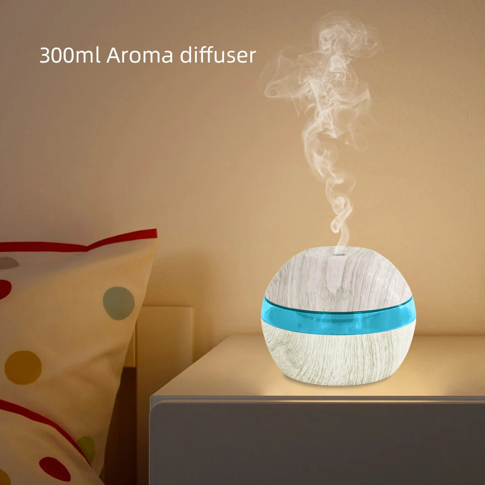 Humidificador Ultrasónico 300ml – Difusor de Aceites Esenciales con Niebla Fría, Temporizador y Apagado Automático para Hogar y Oficina  Rusoft Innovation