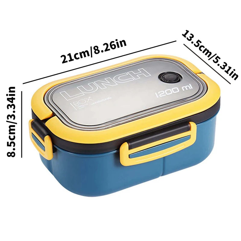 Bento Box 2 Capas 1200ML – Portátil, Apto Microondas y a Prueba de Fugas  Rusoft Innovation