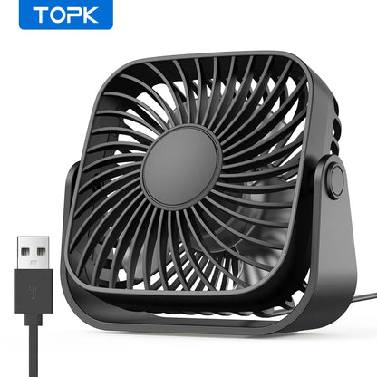 Mini Ventilador USB TOPK 4” – Portátil, Silencioso y Ajustable 360°  Rusoft Innovation