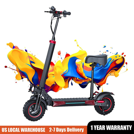 Scooter Eléctrico Todoterreno 1200W con Asiento – 48V 21Ah, Velocidad Máx. 48 km/h, Autonomía 56 km, Plegable para Ciudad y Aventura  Rusoft Innovation