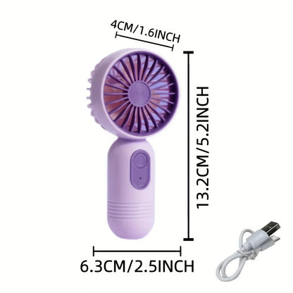 Mini Ventilador Portátil USB Recargable – 3 Velocidades Silencioso, Ventilador de Mano de Viaje para Oficina, Hogar, Camping y Exterior  Rusoft Innovation