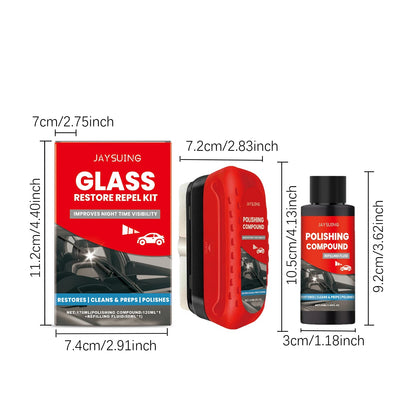 Professional Car Windshield Glass Polishing Kit – Elimina Manchas, Rayones y Marcas de Agua, Restaura Claridad y Protección  Rusoft Innovation