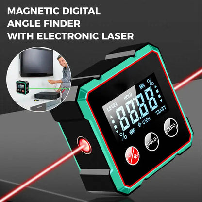 Laser Digital Protractor Inclinometer Laser Level Ruler USB Chargable Inclinometer Magnetic Base Goniometer Magnet Angle Finder  Rusoft Innovation