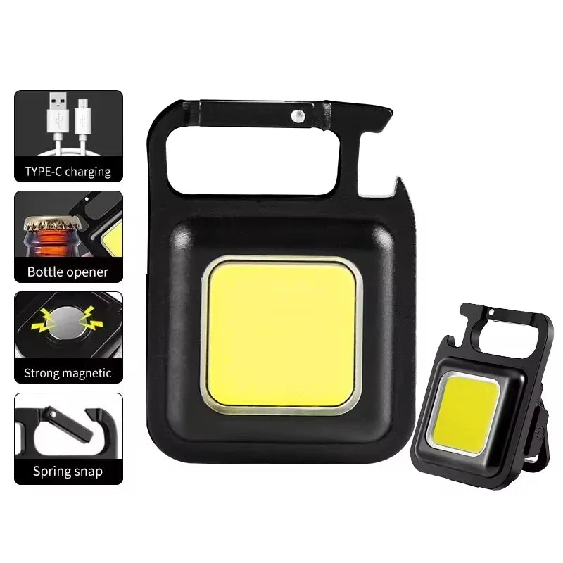 Mini Linterna LED de Llavero 3 en 1 – Luz de Emergencia Recargable con Abrebotellas y Lámpara de Bolsillo  Rusoft Innovation