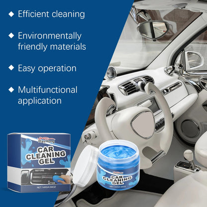 Car Cleaning Gel - Multi-Purpose Soft Adhesive For Air Vents & Interior Crevices, Dust Remover For Vehicle Care (147g)  Rusoft Innovation