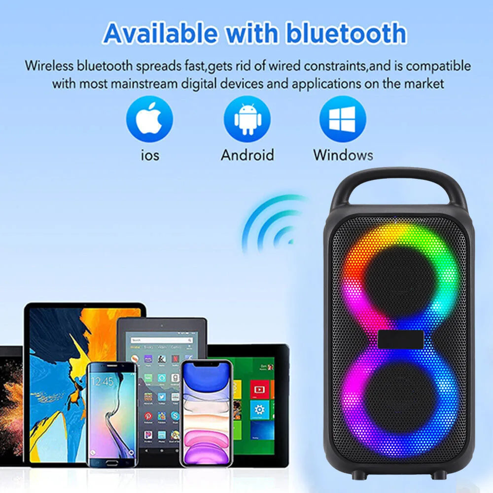 Altavoz Portátil 1000W Party Bluetooth con Subwoofer Dual para Fiesta y Exteriores  Rusoft Innovation
