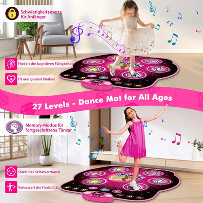 Alfombra de Baile TERRAMUS – Juguete Interactivo con Luces LED, Bluetooth, 27 Niveles y Desafío de Memoria para Niñas 3+  Rusoft Innovation