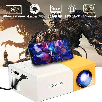 YG300 MINI Projector Portable Home Theater Smart TV Laser Beamer 3D Cinema LED Videoprojector for 4k 1080P Movie Via HD Port  Rusoft Innovation