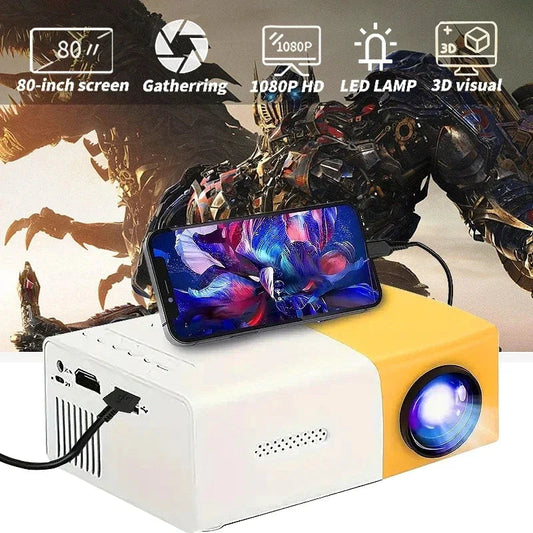 YG300 MINI Projector Portable Home Theater Smart TV Laser Beamer 3D Cinema LED Videoprojector for 4k 1080P Movie Via HD Port  Rusoft Innovation